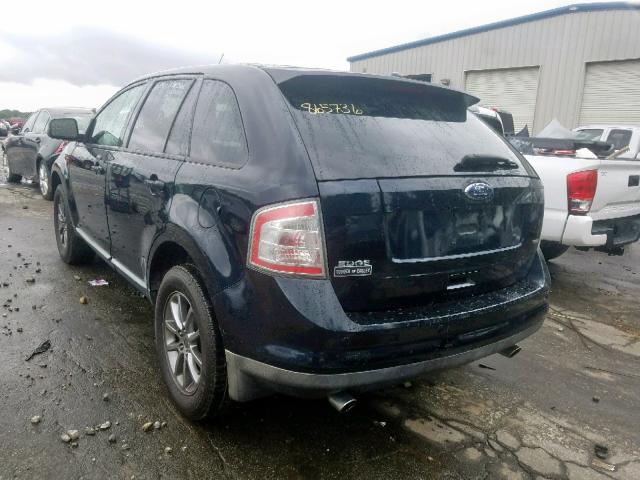 2FMDK38C68BA06712 - 2008 FORD EDGE SEL BLUE photo 3