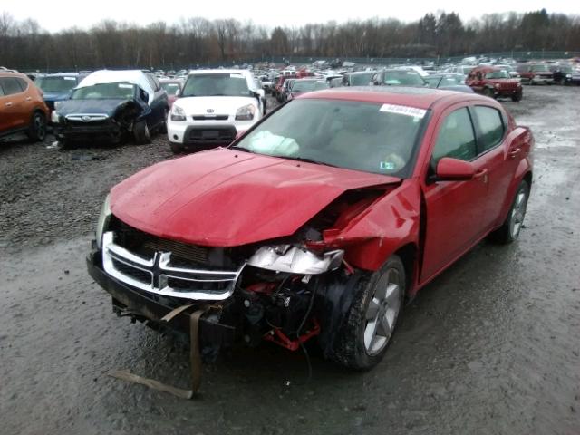 1B3BD2FG3BN564231 - 2011 DODGE AVENGER LU RED photo 2