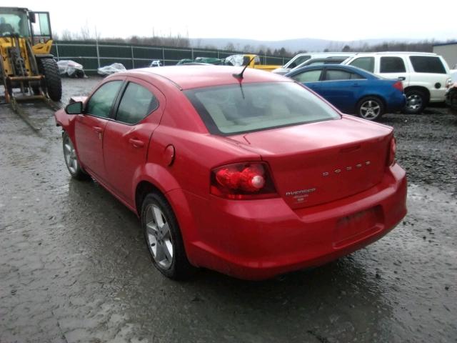 1B3BD2FG3BN564231 - 2011 DODGE AVENGER LU RED photo 3