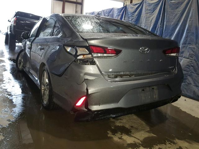 5NPE34AF4JH616120 - 2018 HYUNDAI SONATA SPO GRAY photo 3