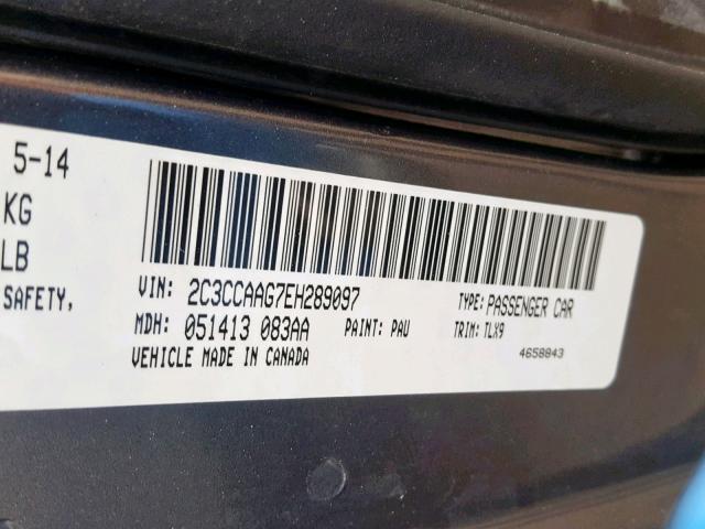 2C3CCAAG7EH289097 - 2014 CHRYSLER 300 GRAY photo 10