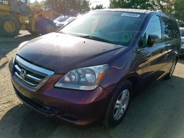 5FNRL38667B418406 - 2007 HONDA ODYSSEY EX BURGUNDY photo 2