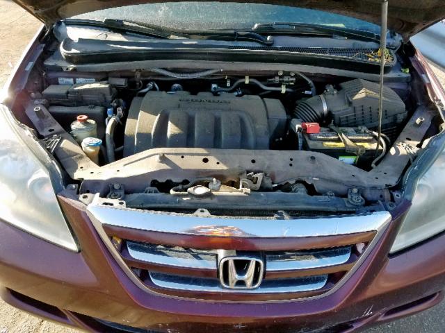 5FNRL38667B418406 - 2007 HONDA ODYSSEY EX BURGUNDY photo 7