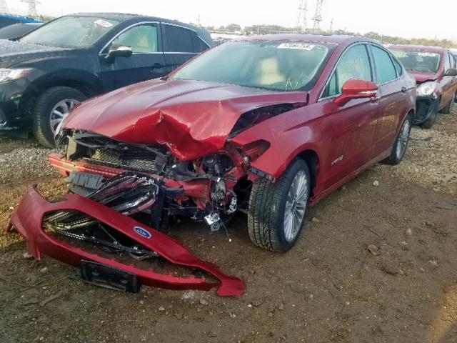 3FA6P0RU5ER218962 - 2014 FORD FUSION TIT RED photo 2