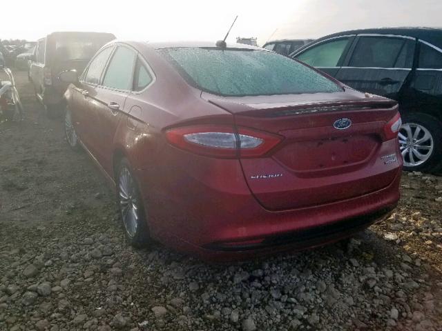 3FA6P0RU5ER218962 - 2014 FORD FUSION TIT RED photo 3