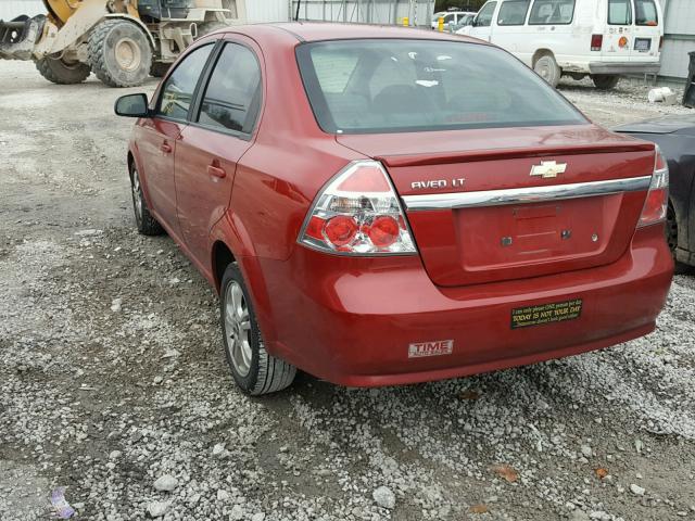 KL1TD56EX9B660170 - 2009 CHEVROLET AVEO LS RED photo 3
