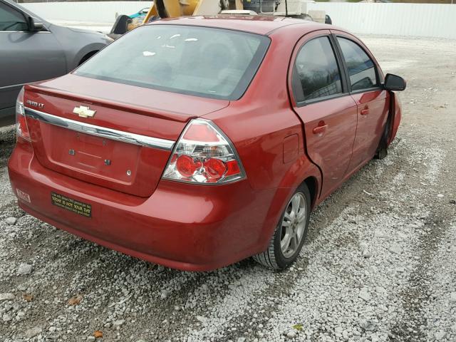 KL1TD56EX9B660170 - 2009 CHEVROLET AVEO LS RED photo 4