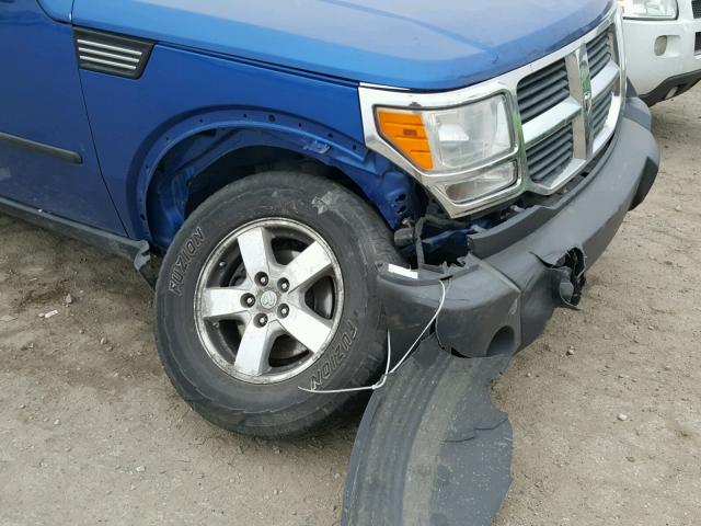 1D8GU28K77W643118 - 2007 DODGE NITRO SXT BLUE photo 9