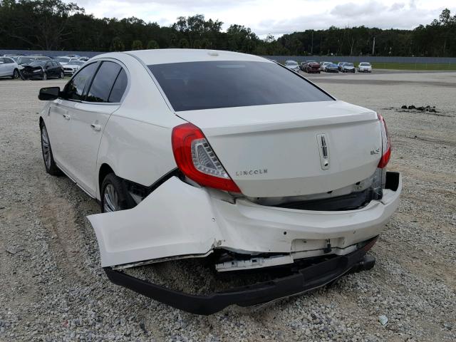 1LNHL9DK7DG603255 - 2013 LINCOLN MKS WHITE photo 3