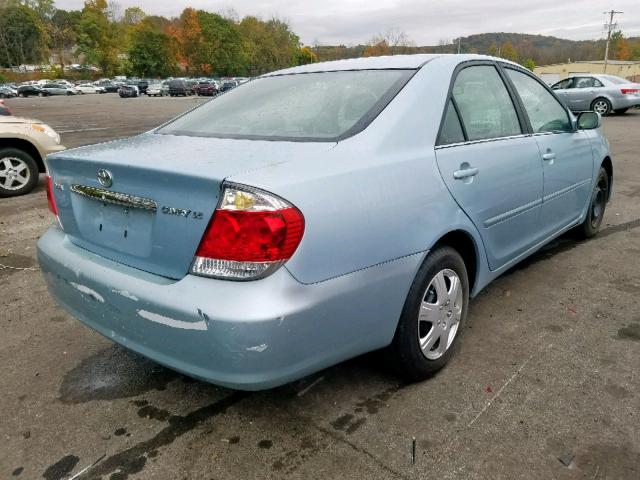 4T1BE32K15U516275 - 2005 TOYOTA CAMRY LE BLUE photo 4