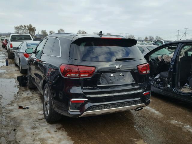 5XYPKDA56KG466748 - 2019 KIA SORENTO SX BLACK photo 3