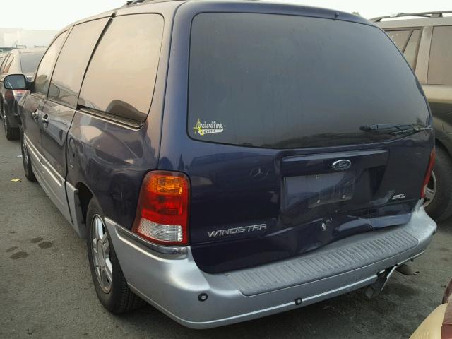 2FMDA53461BA89837 - 2001 FORD WINDSTAR S BLUE photo 3