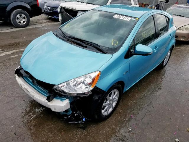 JTDKDTB32D1058942 - 2013 TOYOTA PRIUS C BLUE photo 2