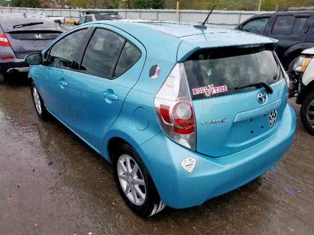 JTDKDTB32D1058942 - 2013 TOYOTA PRIUS C BLUE photo 3