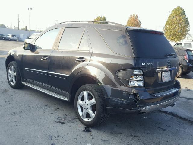 4JGBB86E87A284286 - 2007 MERCEDES-BENZ ML 350 BLACK photo 3