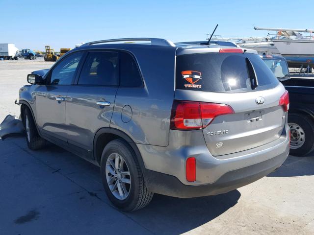 5XYKT3A63EG465345 - 2014 KIA SORENTO LX GRAY photo 3