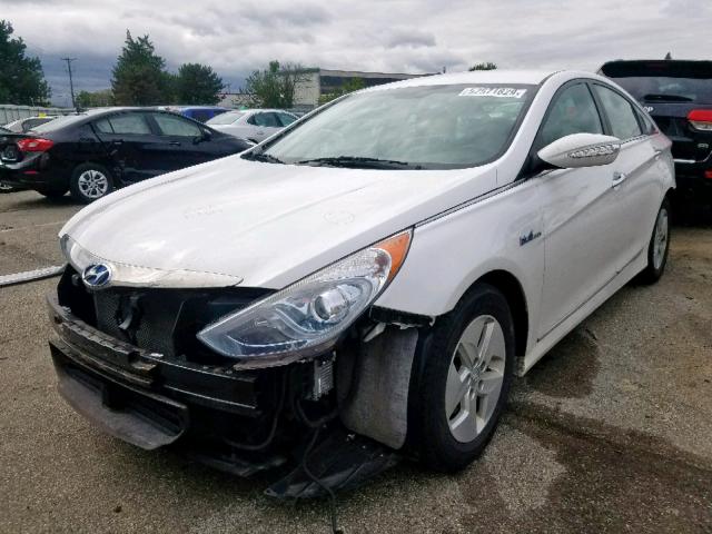 KMHEC4A49CA043414 - 2012 HYUNDAI SONATA HYB WHITE photo 2