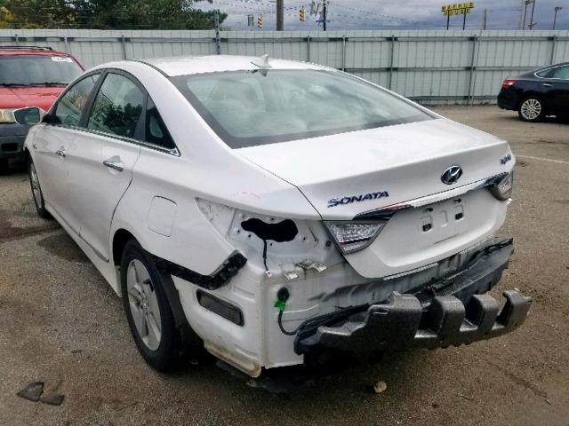 KMHEC4A49CA043414 - 2012 HYUNDAI SONATA HYB WHITE photo 3