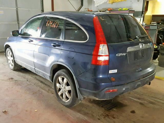 JHLRE48717C013725 - 2007 HONDA CR-V EXL BLUE photo 3