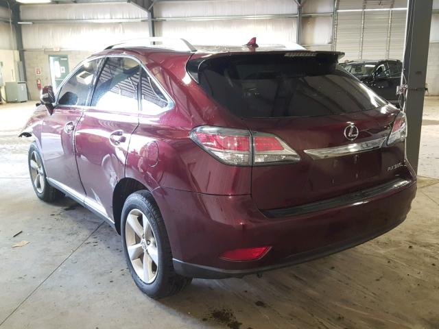 JTJBK1BA2D2032843 - 2013 LEXUS RX 350 MAROON photo 3