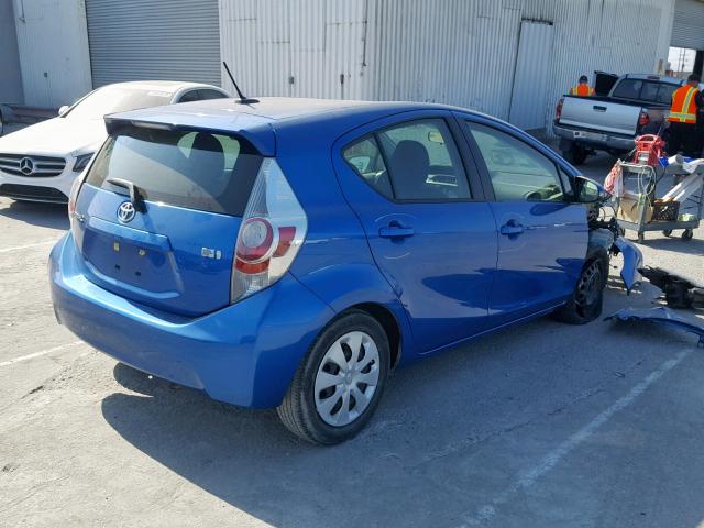 JTDKDTB33D1555854 - 2013 TOYOTA PRIUS C BLUE photo 4