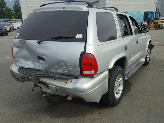 1B4HR48N42F178376 - 2002 DODGE DURANGO SL SILVER photo 4