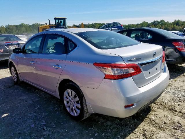 3N1AB7AP5DL671355 - 2013 NISSAN SENTRA S SILVER photo 3