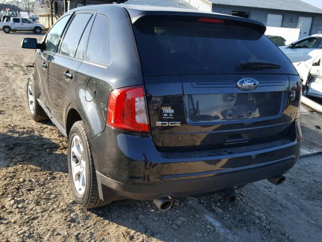 2FMDK4JC9EBA63014 - 2014 FORD EDGE SEL BLACK photo 3