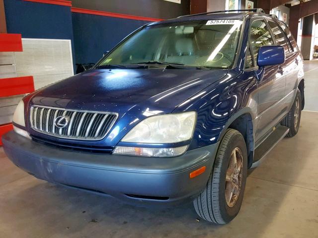 JTJHF10U520242440 - 2002 LEXUS RX 300 BLUE photo 2