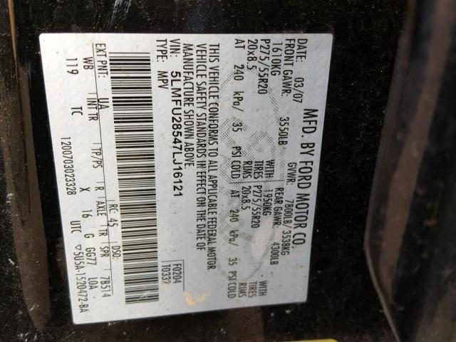 5LMFU28547LJ16121 - 2007 LINCOLN NAVIGATOR 黑色 照片 10