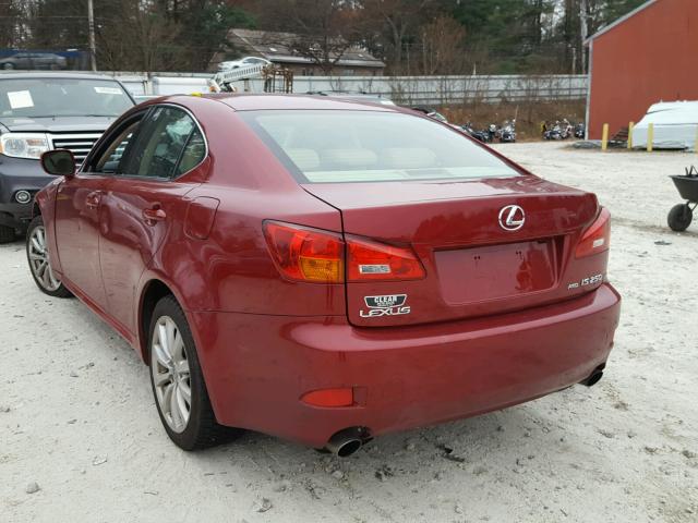 JTHCK262262004056 - 2006 LEXUS IS 250 RED photo 3