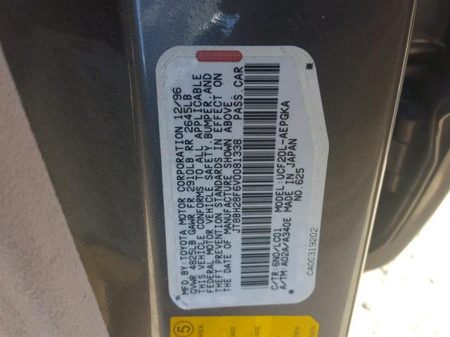 JT8BH28F6V0081338 - 1997 LEXUS LS 400 GRAY photo 10