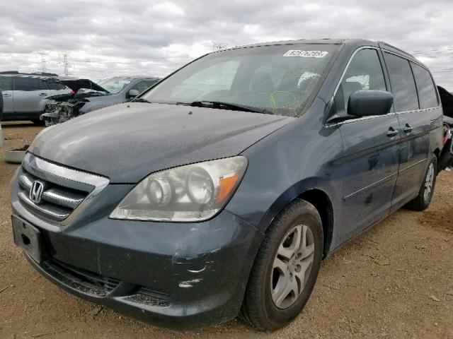 5FNRL38666B452070 - 2006 HONDA ODYSSEY EX GRAY photo 2