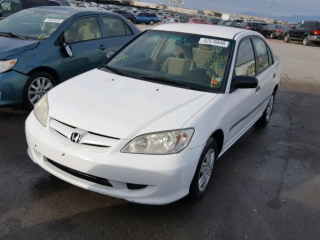 2HGES16385H567407 - 2005 HONDA CIVIC DX V WHITE photo 2