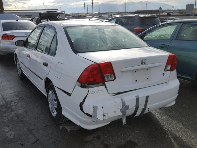 2HGES16385H567407 - 2005 HONDA CIVIC DX V WHITE photo 3