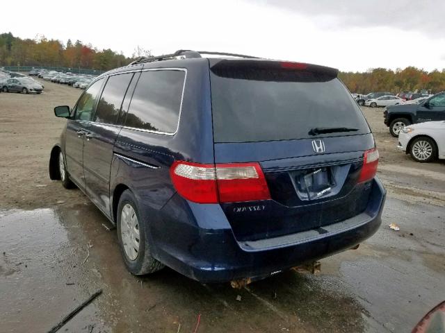 5FNRL38247B093946 - 2007 HONDA ODYSSEY LX BLUE photo 3