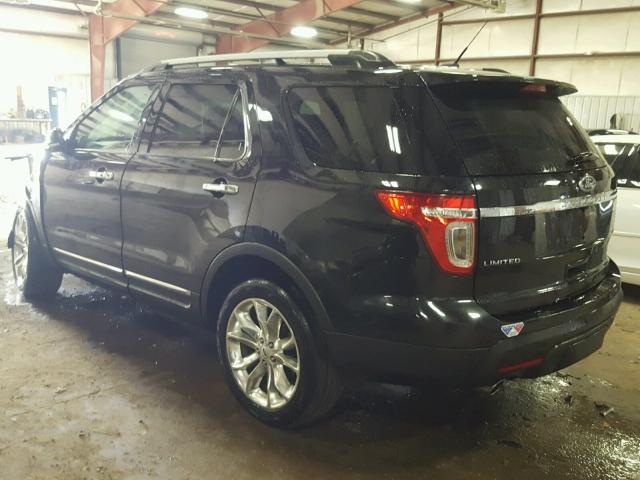 1FMHK8F83CGA82354 - 2012 FORD EXPLORER L BLACK photo 3