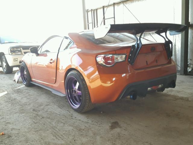 JF1ZNAA18D1713854 - 2013 TOYOTA SCION FR-S ORANGE photo 3