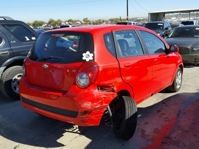 KL1TD66E79B327706 - 2009 CHEVROLET AVEO LS RED photo 4