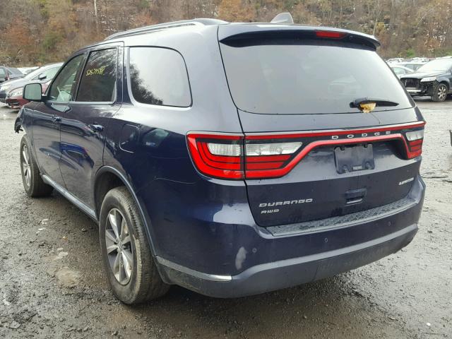 1C4RDJDG3GC433202 - 2016 DODGE DURANGO LI BLUE photo 3