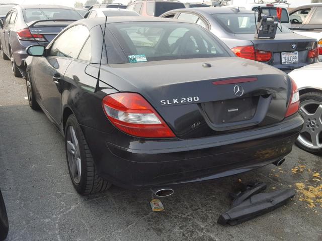 WDBWK54F68F180849 - 2008 MERCEDES-BENZ SLK 280 BLACK photo 3