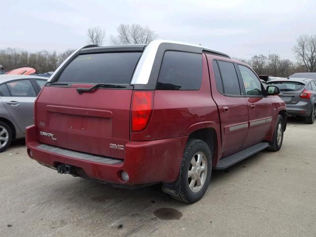 1GKET12P246168100 - 2004 GMC ENVOY XUV MAROON photo 4