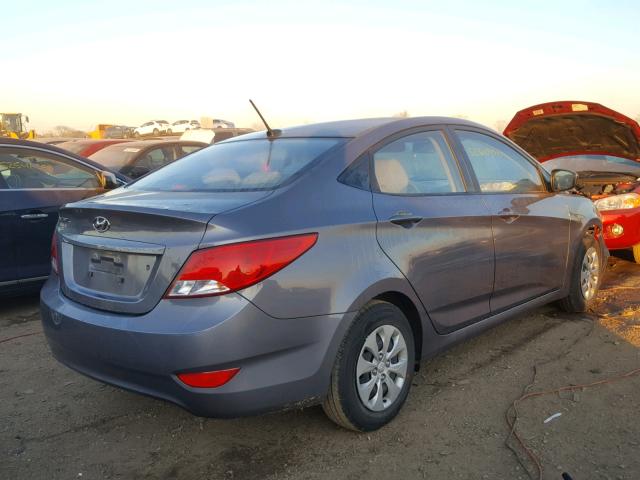 KMHCT4AE7GU951333 - 2016 HYUNDAI ACCENT SE GRAY photo 4