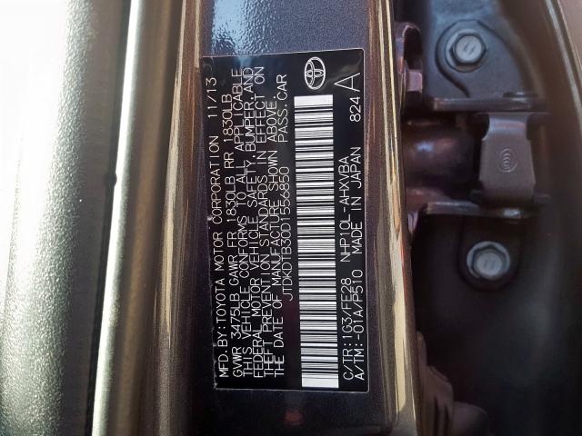 JTDKDTB30D1556850 - 2013 TOYOTA PRIUS C GRAY photo 10