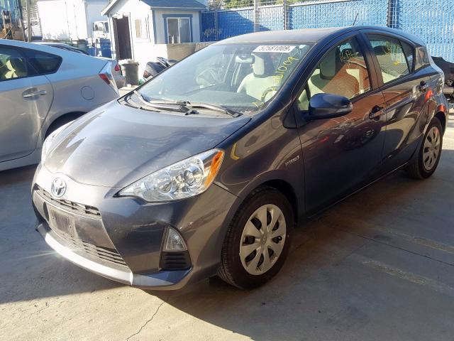 JTDKDTB30D1556850 - 2013 TOYOTA PRIUS C GRAY photo 2