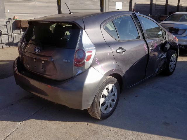 JTDKDTB30D1556850 - 2013 TOYOTA PRIUS C GRAY photo 4