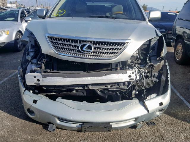 JTJHW31U882050176 - 2008 LEXUS RX 400H GRAY photo 9