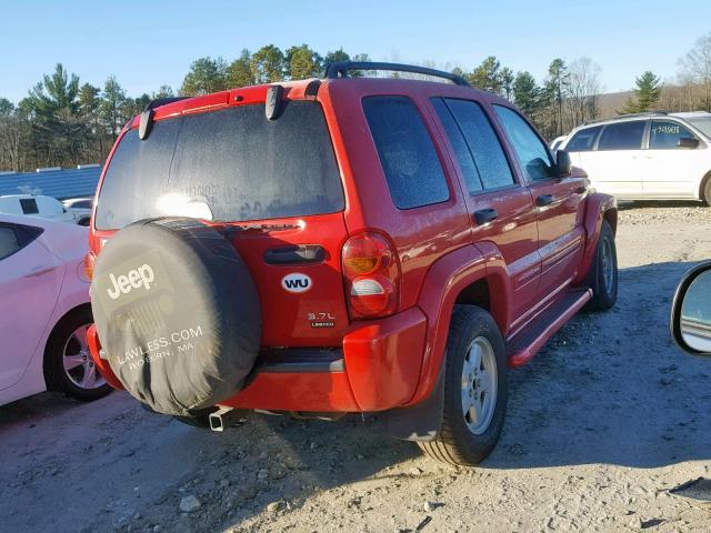 1J4GL58K54W149736 - 2004 JEEP LIBERTY LI RED photo 4