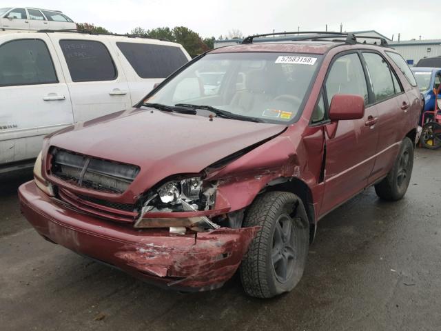 JT6HF10U2X0030354 - 1999 LEXUS RX 300 BURGUNDY photo 2