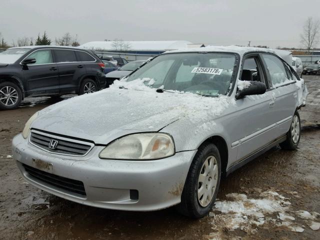 2HGEJ6616YH576562 - 2000 HONDA CIVIC BASE SILVER photo 2